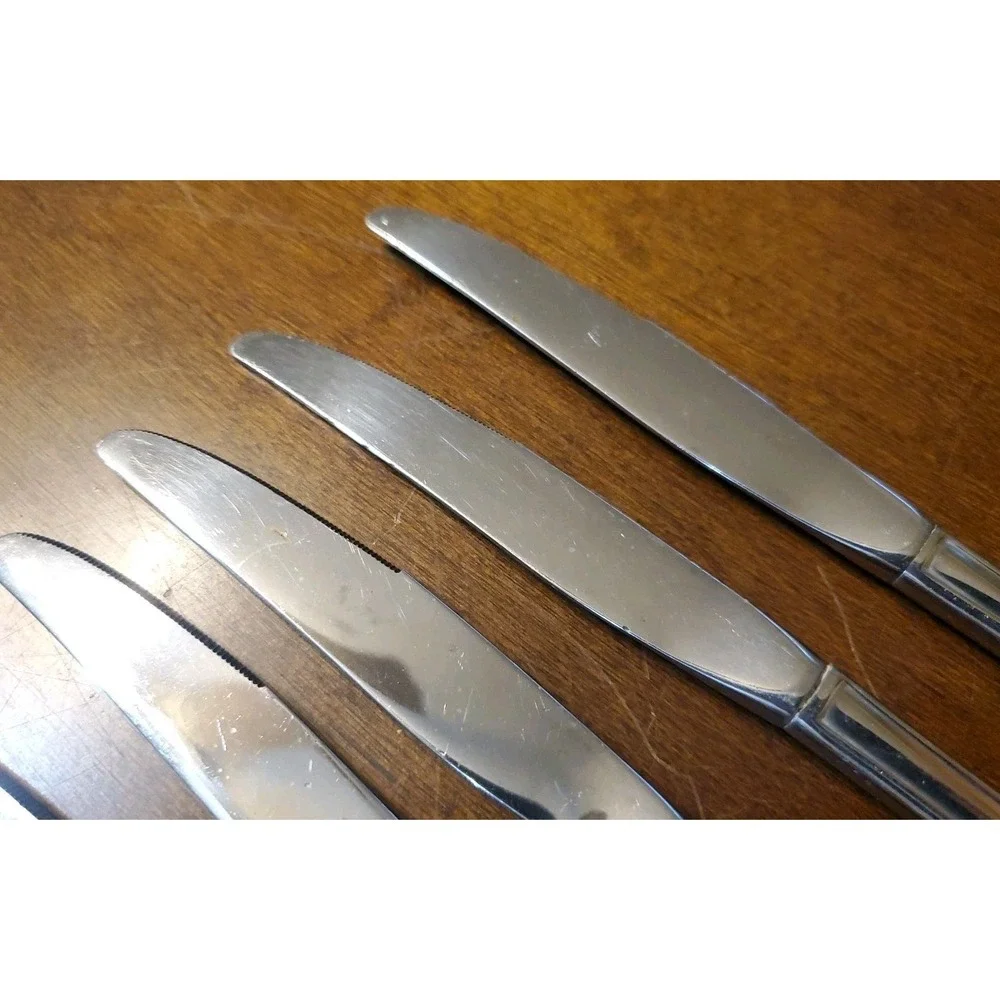 6 Oneida USA BANCROFT Dinner Knives Stainless‎ Flatware